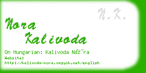 nora kalivoda business card